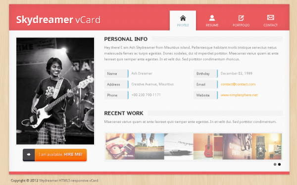 Skydreamer Vcard